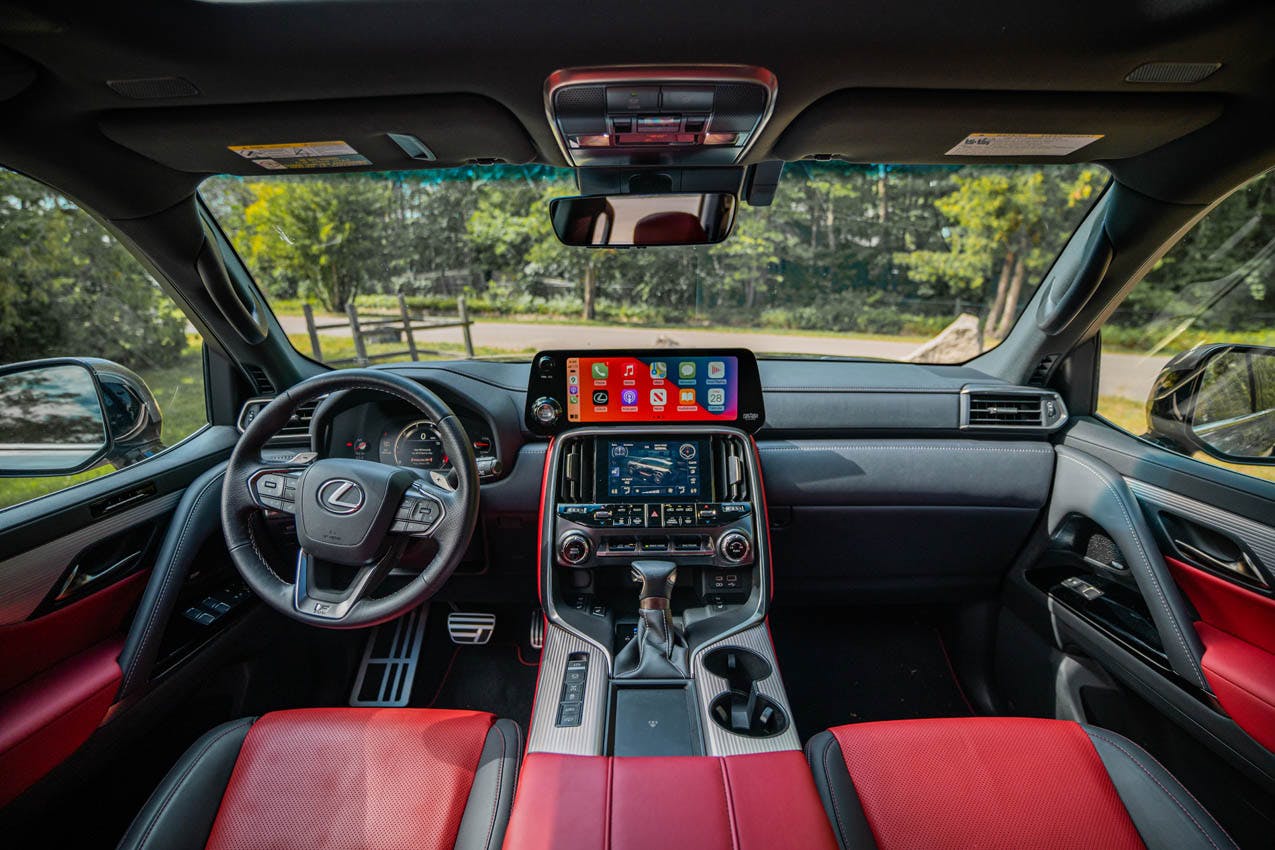 2022 Lexus LX 600 F Sport interior front cabin area centered