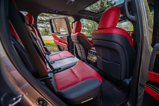 2022 Lexus LX 600 F Sport interior second row seats