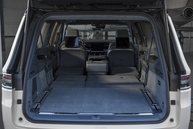 2023 Grand Wagoneer L Series III interior Blue Agave seats folded
