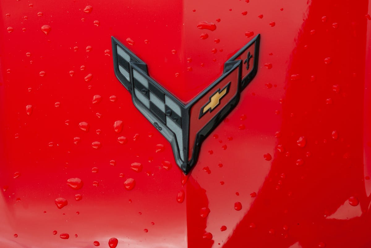 2023 Corvette Z06 red logo