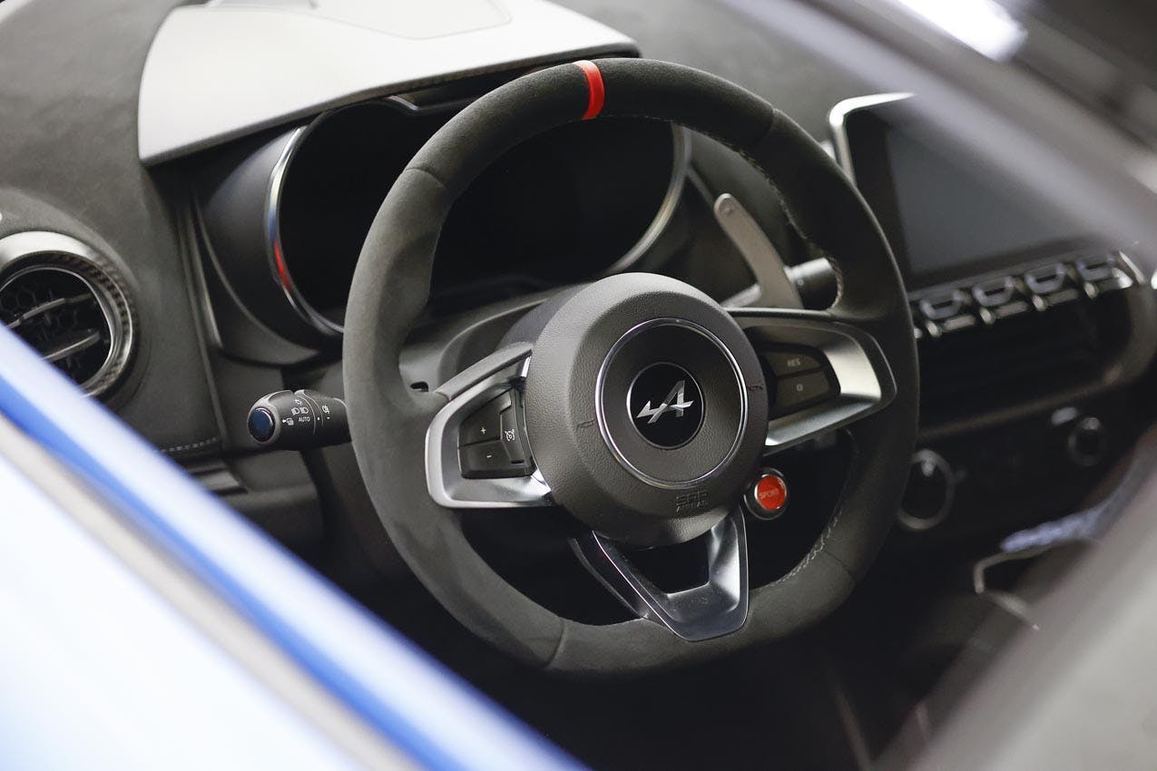 Alpine A110R interior steering wheel