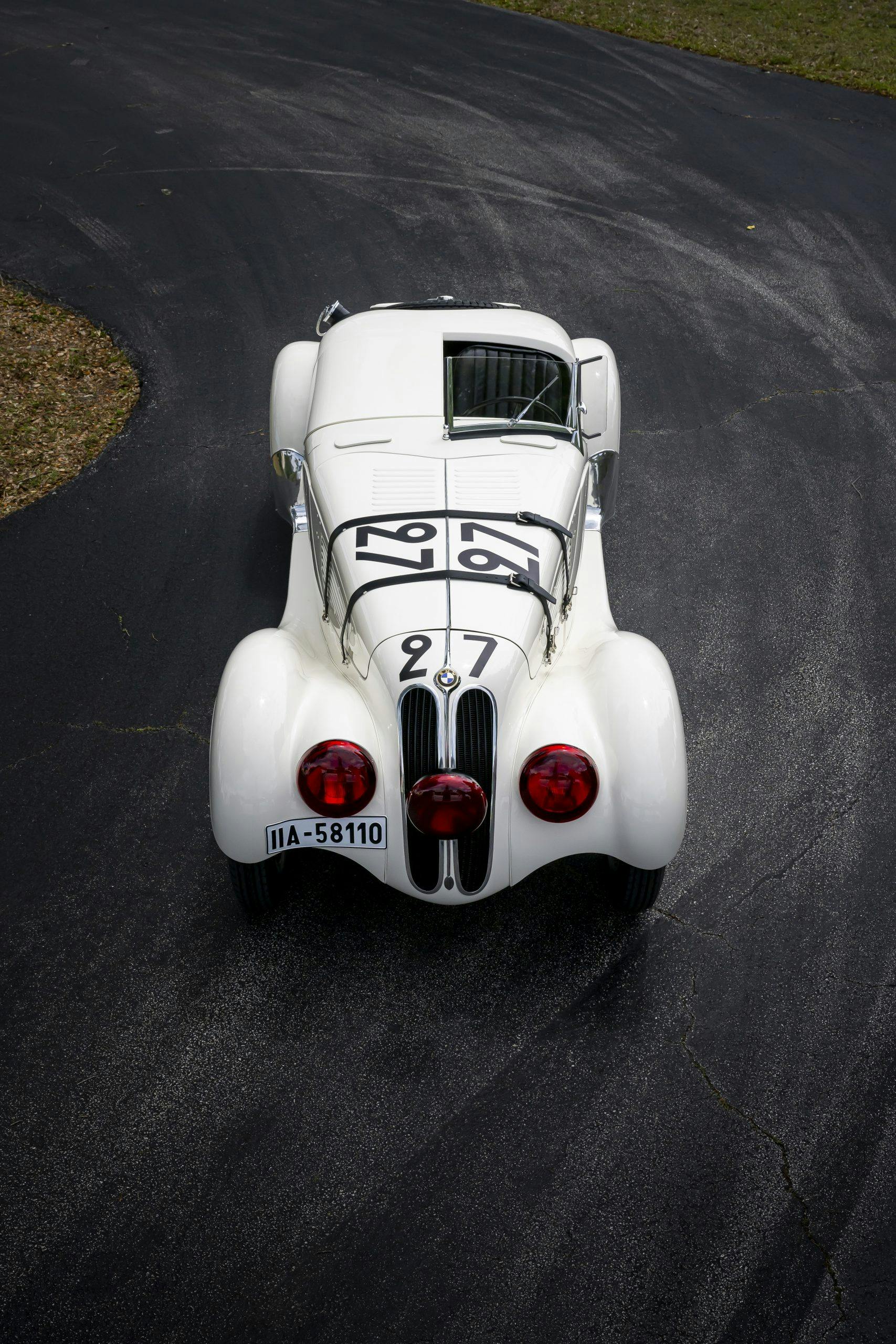 BMW 328 race car front high angle vertical