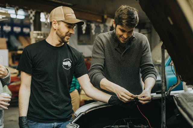 Kyle and Kyle working on Corvair