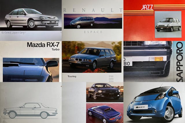 car brochure collage