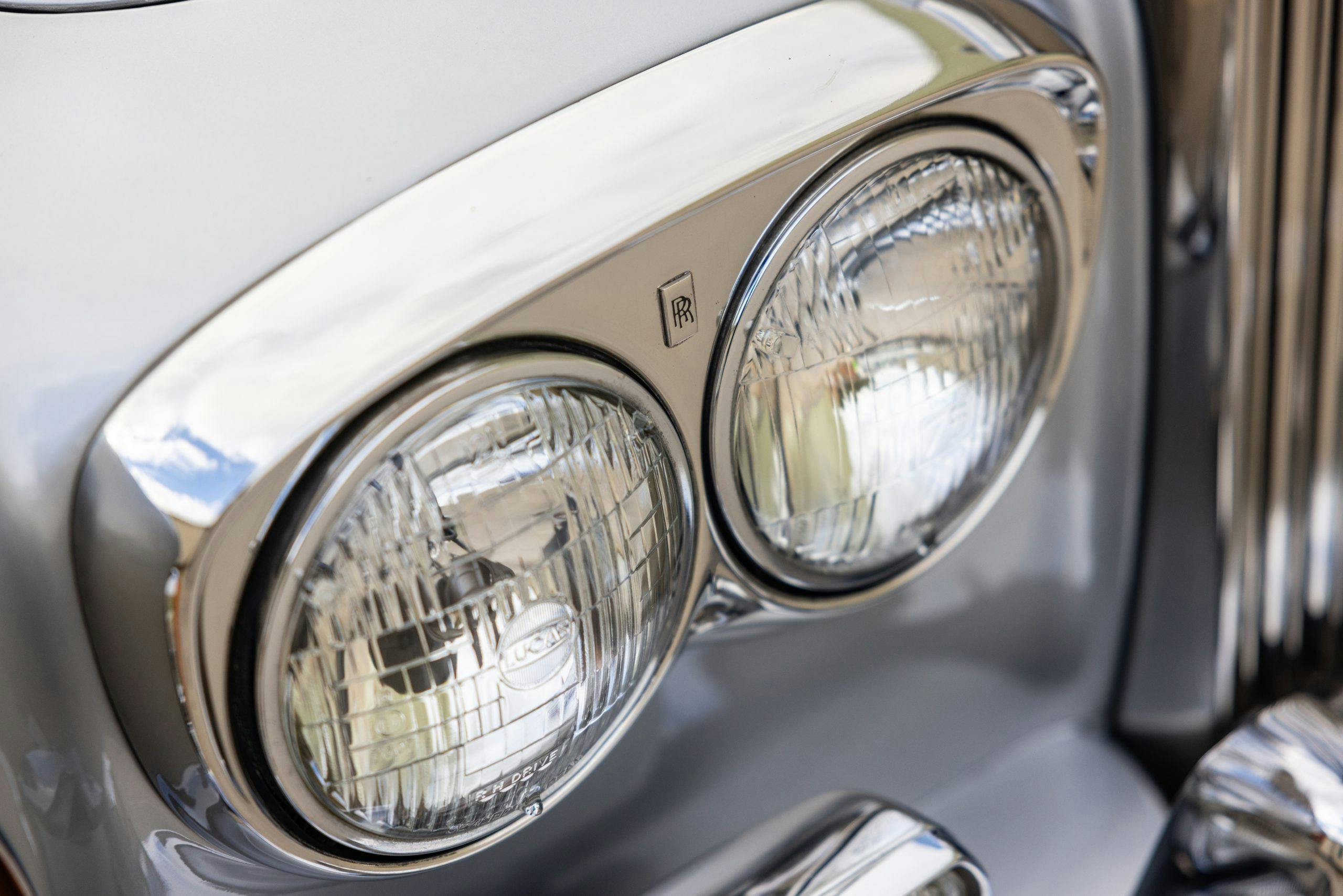 Freddy Mercury 1974 Rolls Royce Silver Shadow headlight detail
