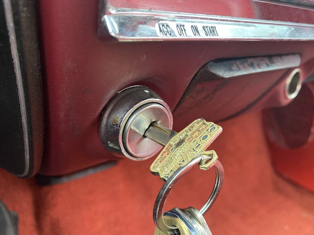 Corvair key in ignition 