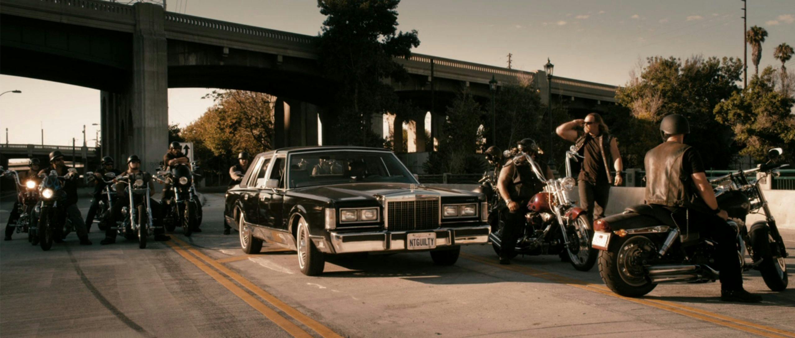 Lincoln Lawyer 2011 film front three-quarter biker gang