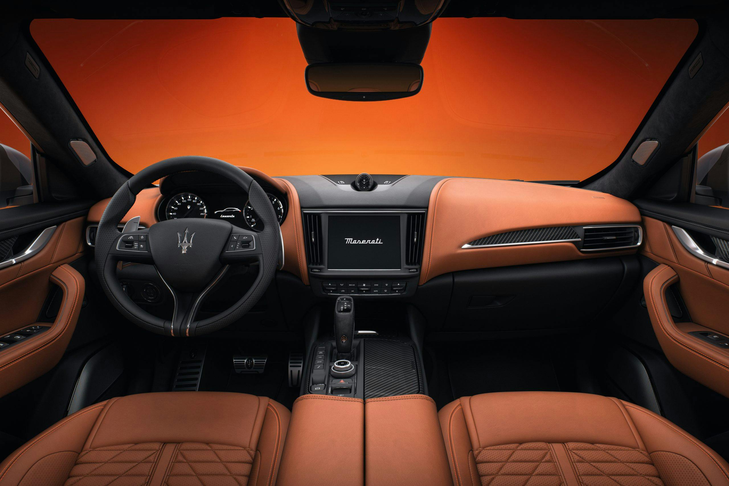 Maserati F Tributo Special Edition interior brown front cabin area