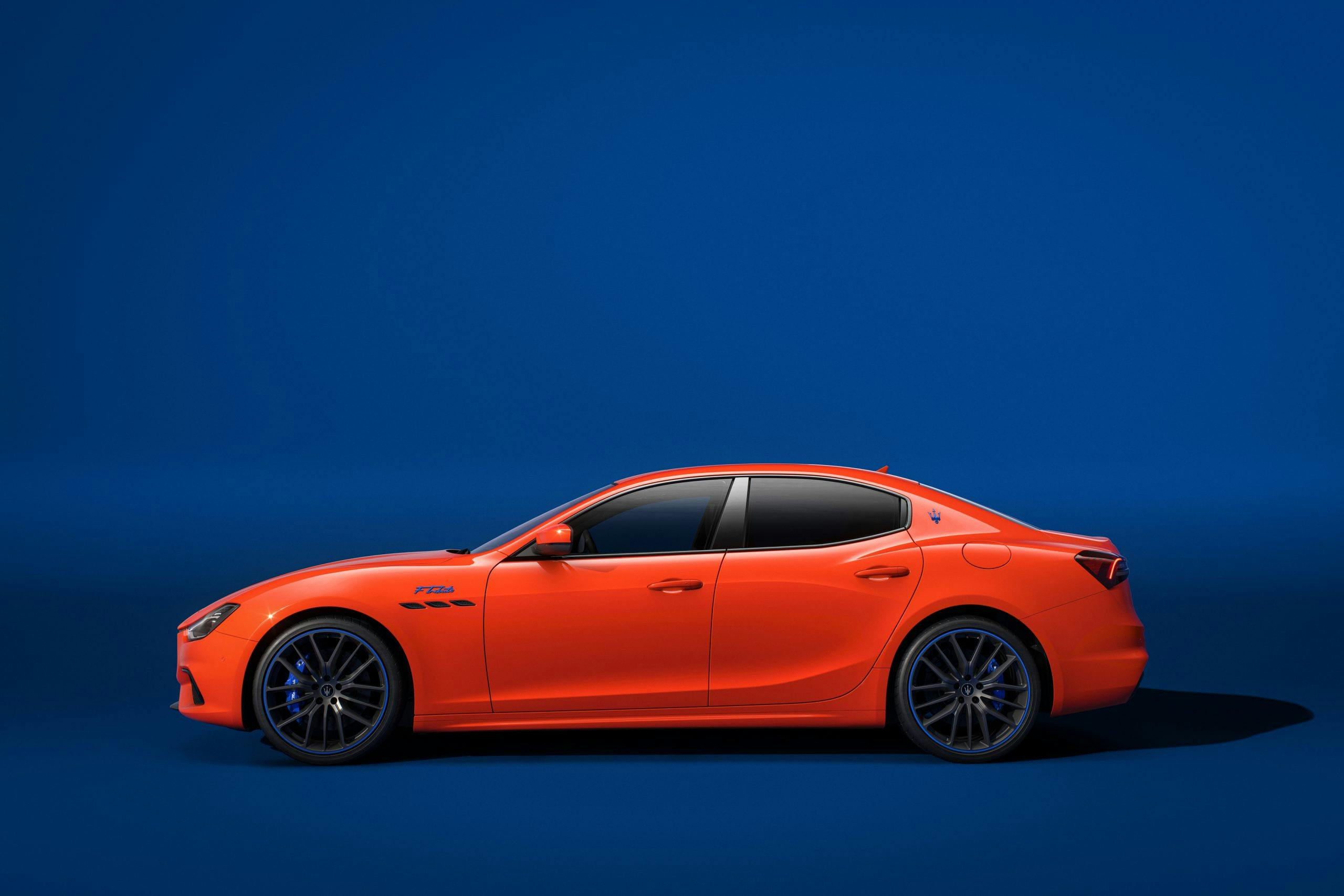 Maserati F Tributo Special Edition Ghibli exterior side profile orange