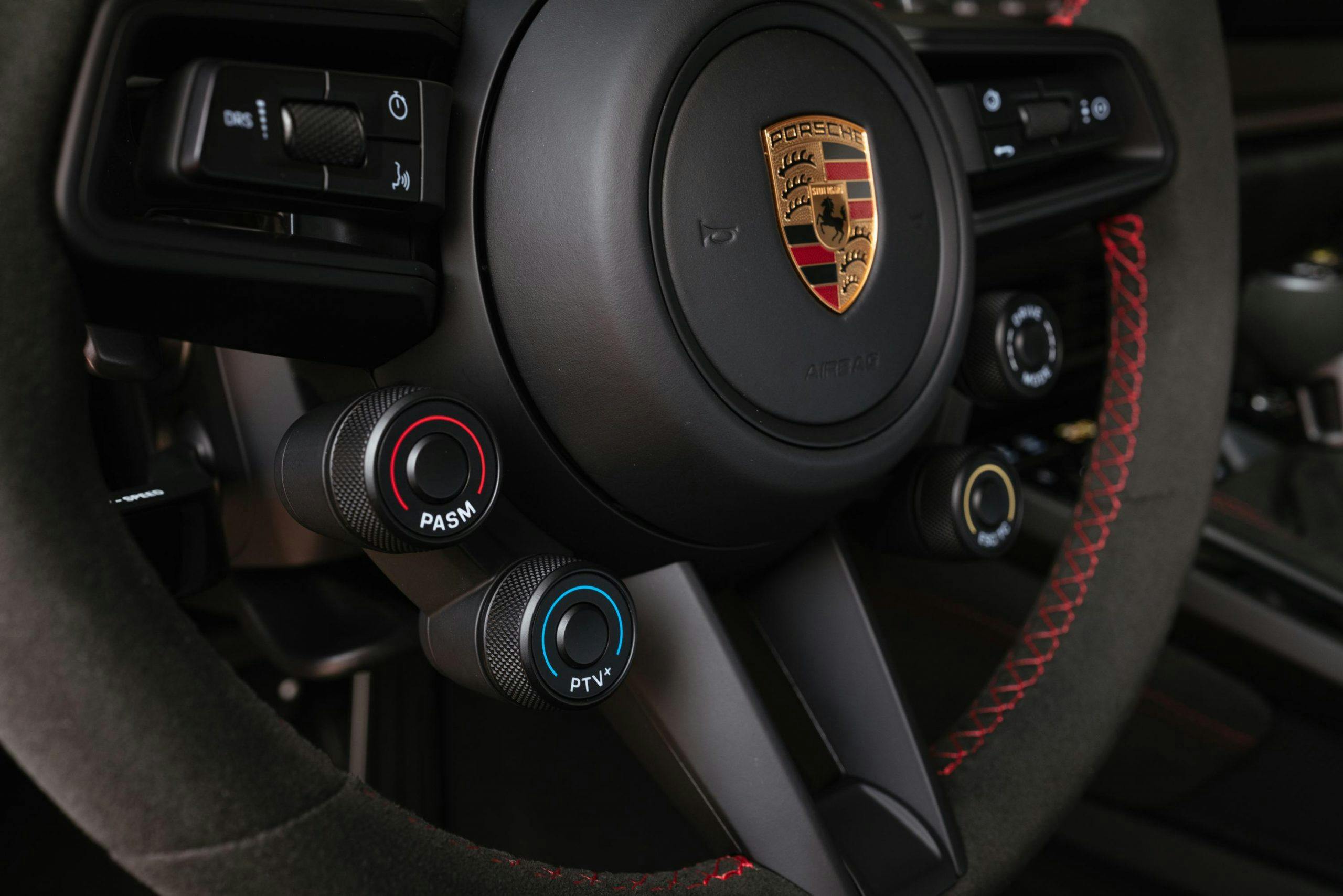 2023 Porsche 911 GT3 RS Guards Red steering wheel buttons