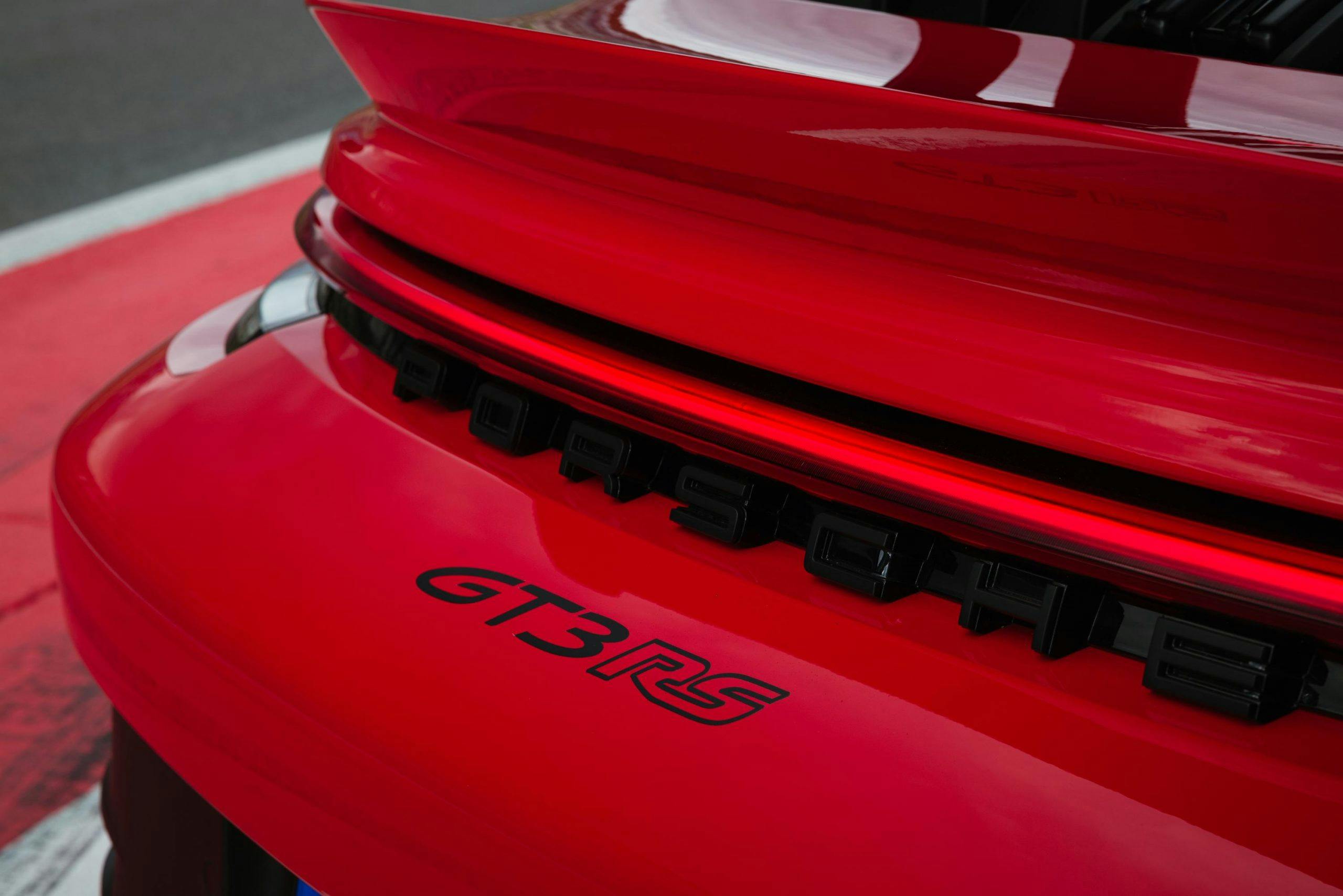 2023 Porsche 911 GT3 RS Guards Red rear closeup