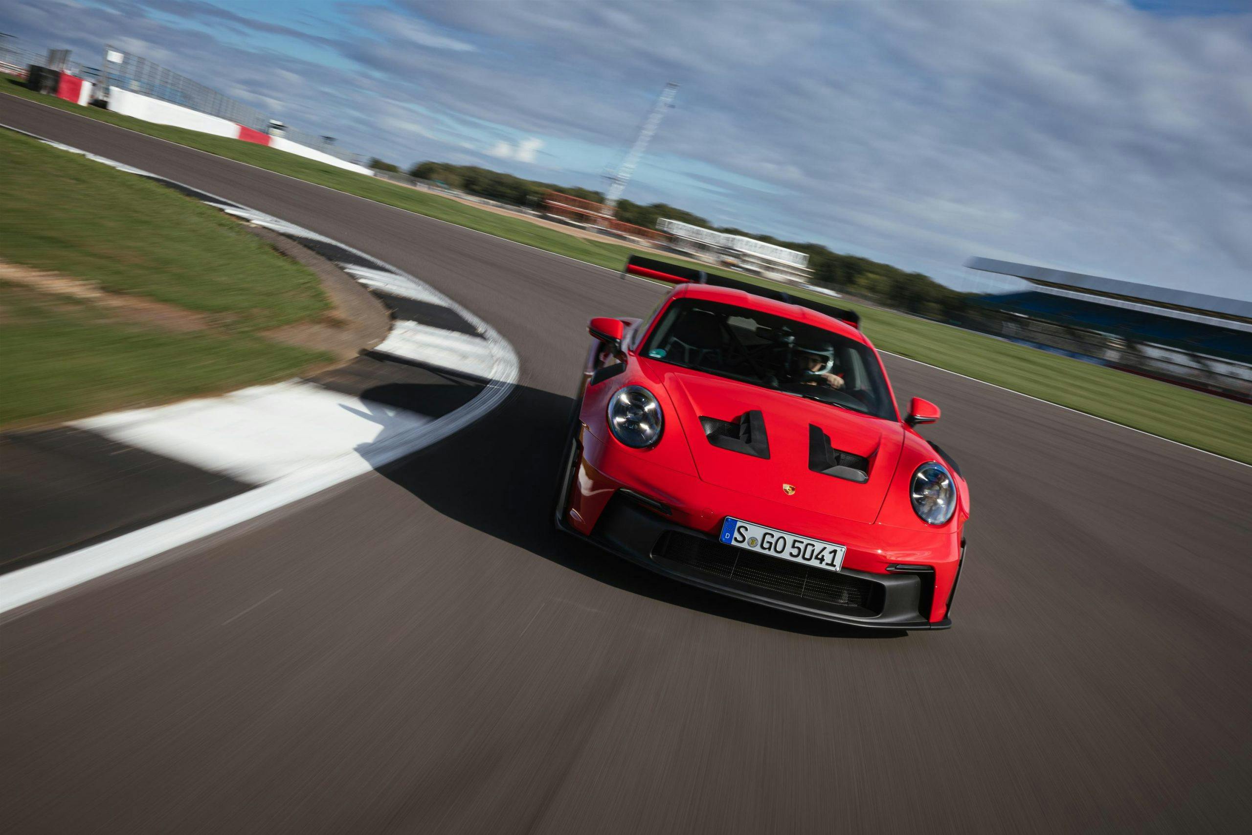 2023 Porsche 911 GT3 RS Guards Red front cornering action