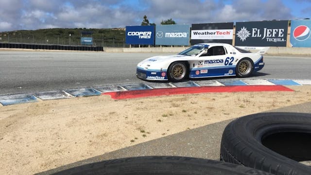 mazda race car cornering action