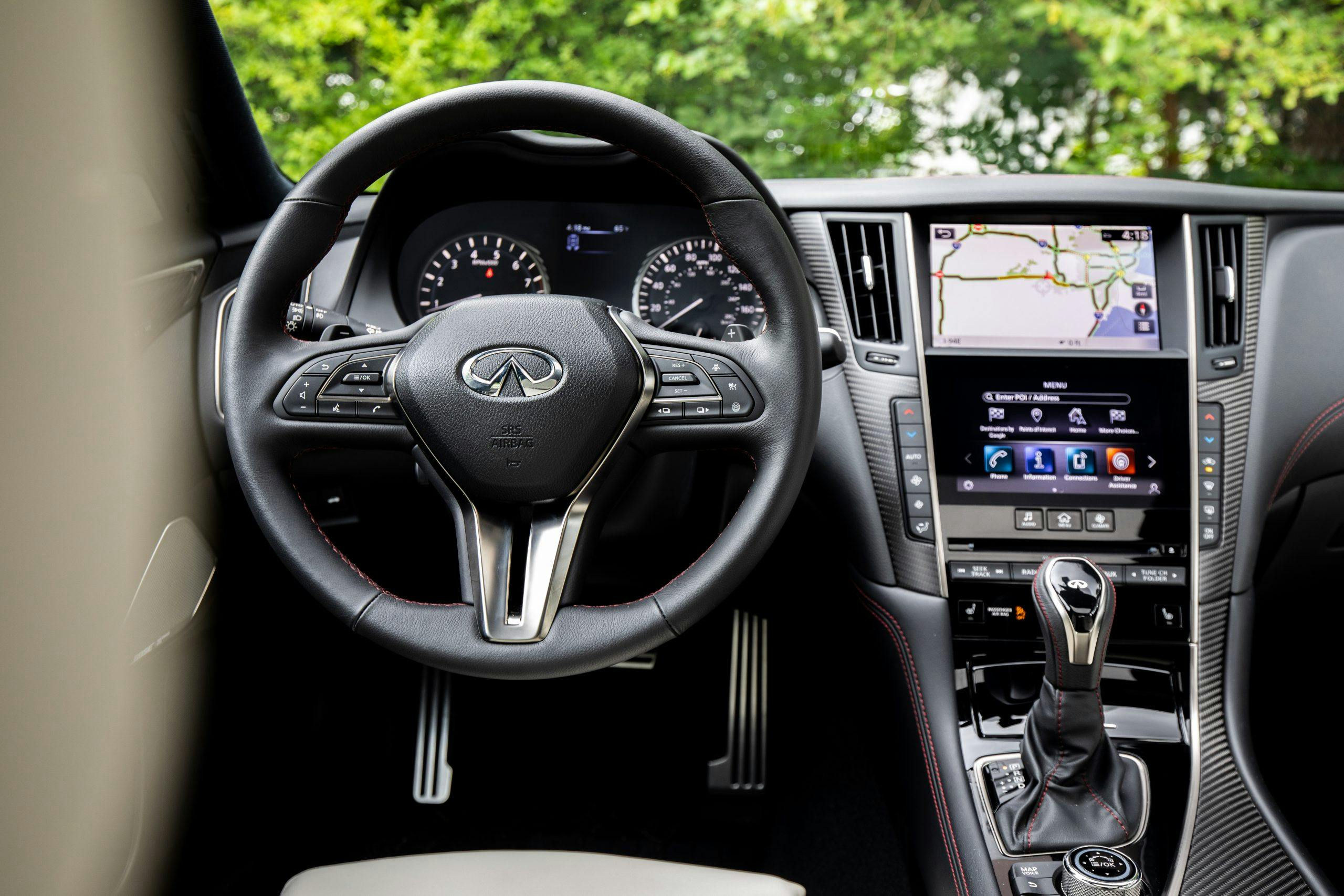 2022 Infiniti Q50 Red Sport 400 steering wheel center console