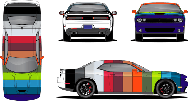Mock-up paint chip Challenger