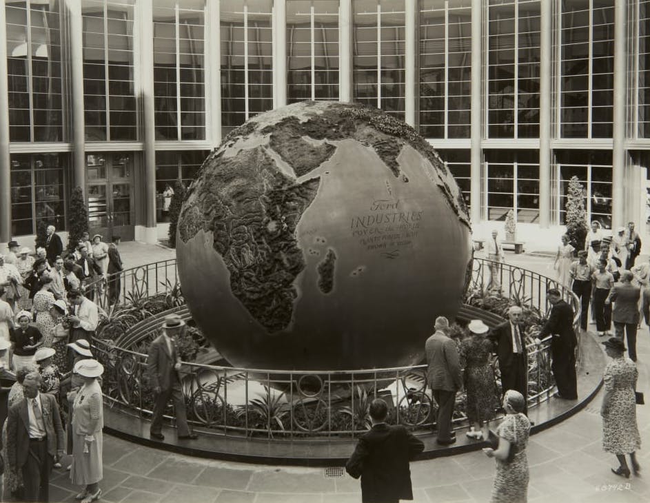Ford Rotunda interior courtyard globe