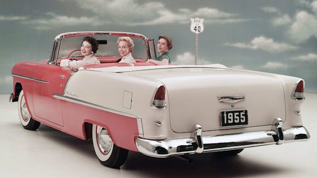 1955 Chevrolet Bel Air Convertible rear three-quarter