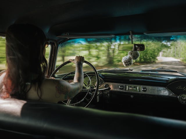 1956 Bel Air Sedan interior driving action