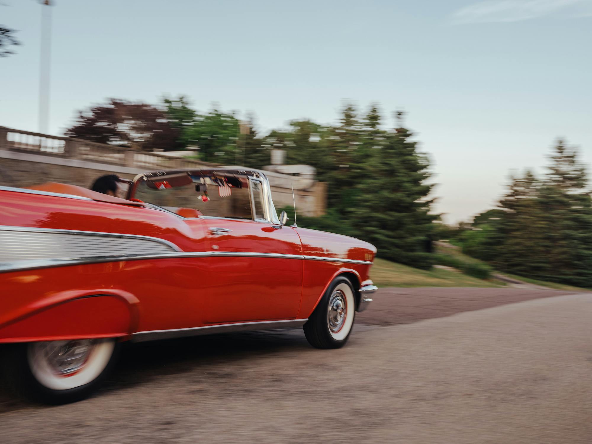 1957 Bel Air Convertible side driving action