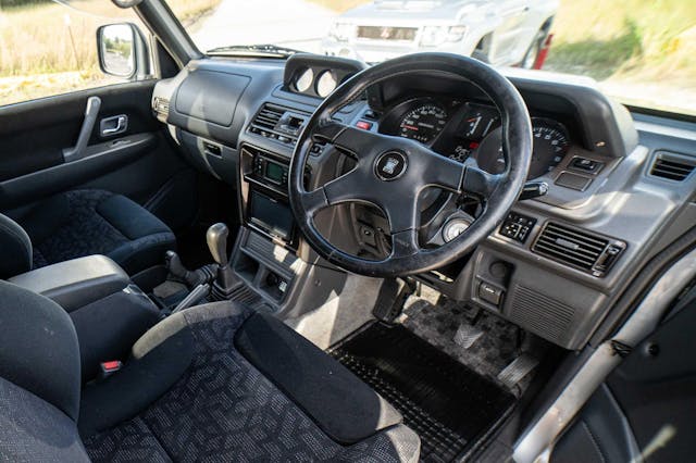 1997 Mitsubishi Pajero Evolution interior RHD steering wheel detail