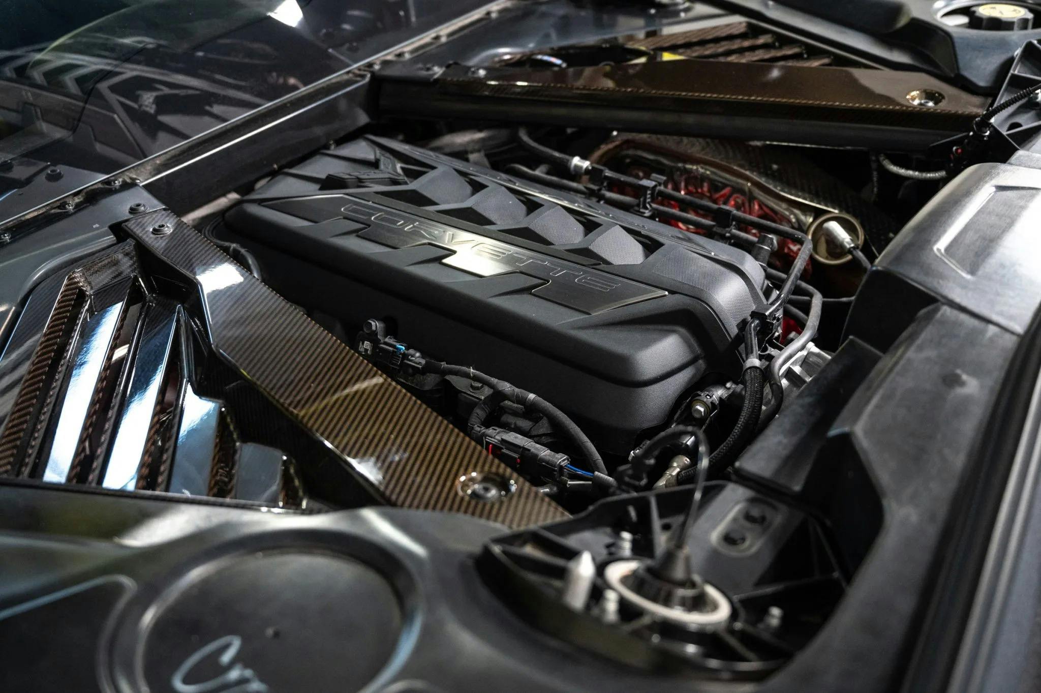 Preproduction 2022 Chevrolet Corvette Stingray engine