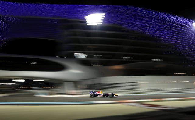 German driver Sebastian Vettel drives at the Yas Marina circuit 2010