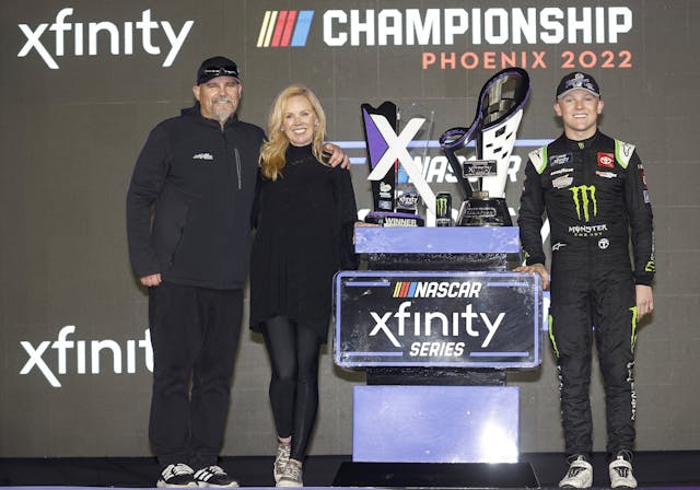 NASCAR Xfinity Series Championship Gibbs family trophy celebration