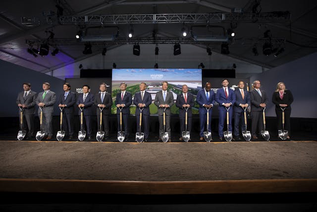 Hyundai execs at Ellabell, Georgia, EV plant groundbreaking