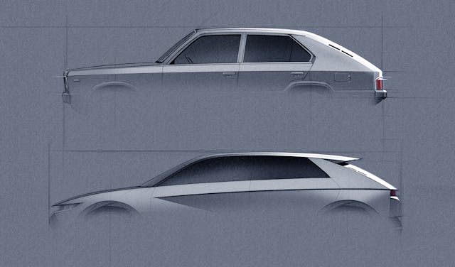 Hyundai Pony concept drawing