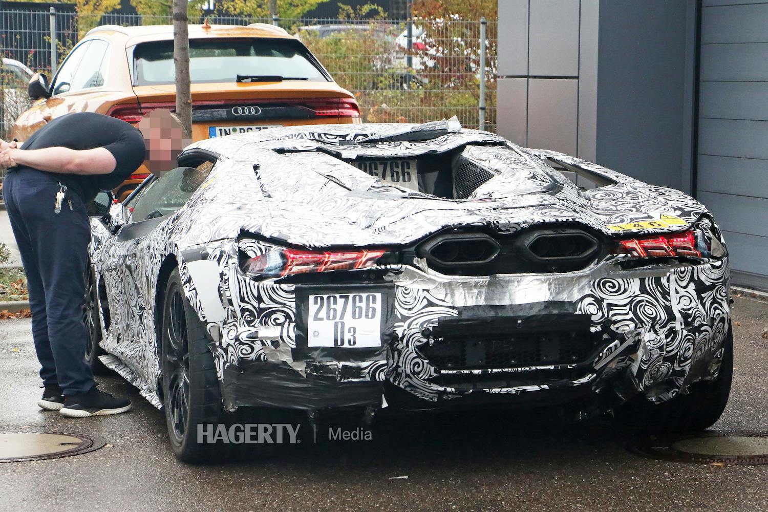 Lamborghini Aventador Successor Spy Shot rear