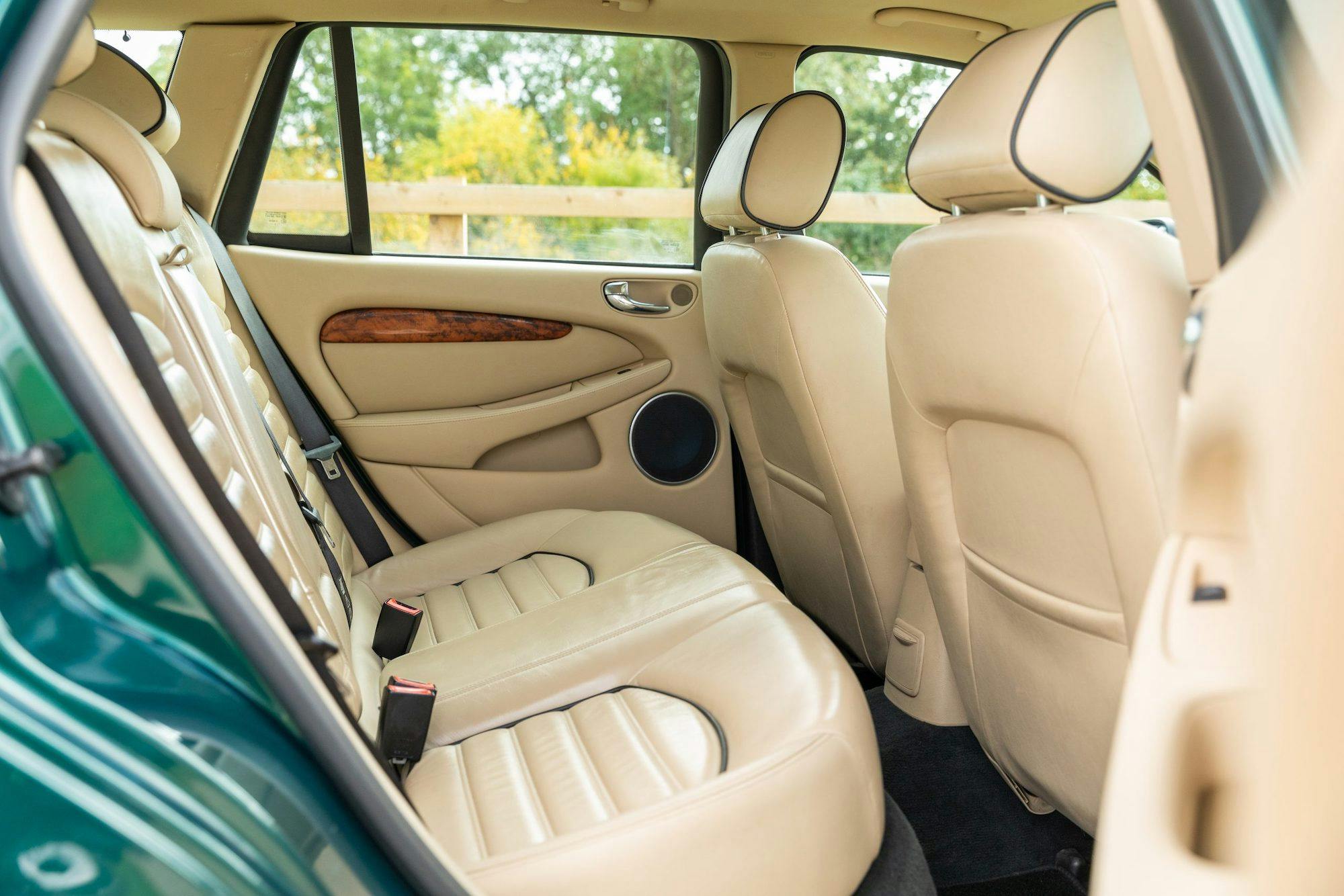 Queen Elizabeth II Jaguar X-Type interior rear seat