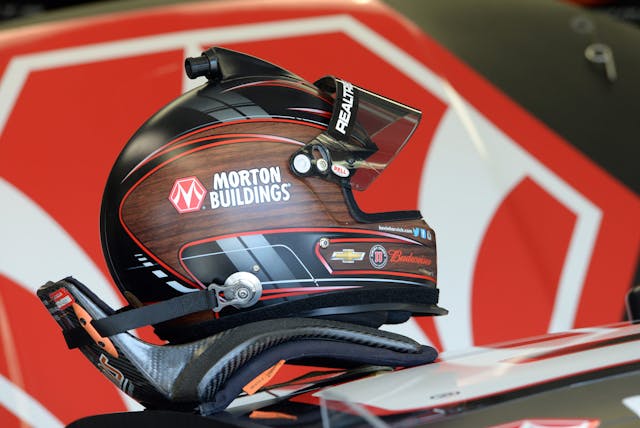 NASCAR helmet and the Hans device