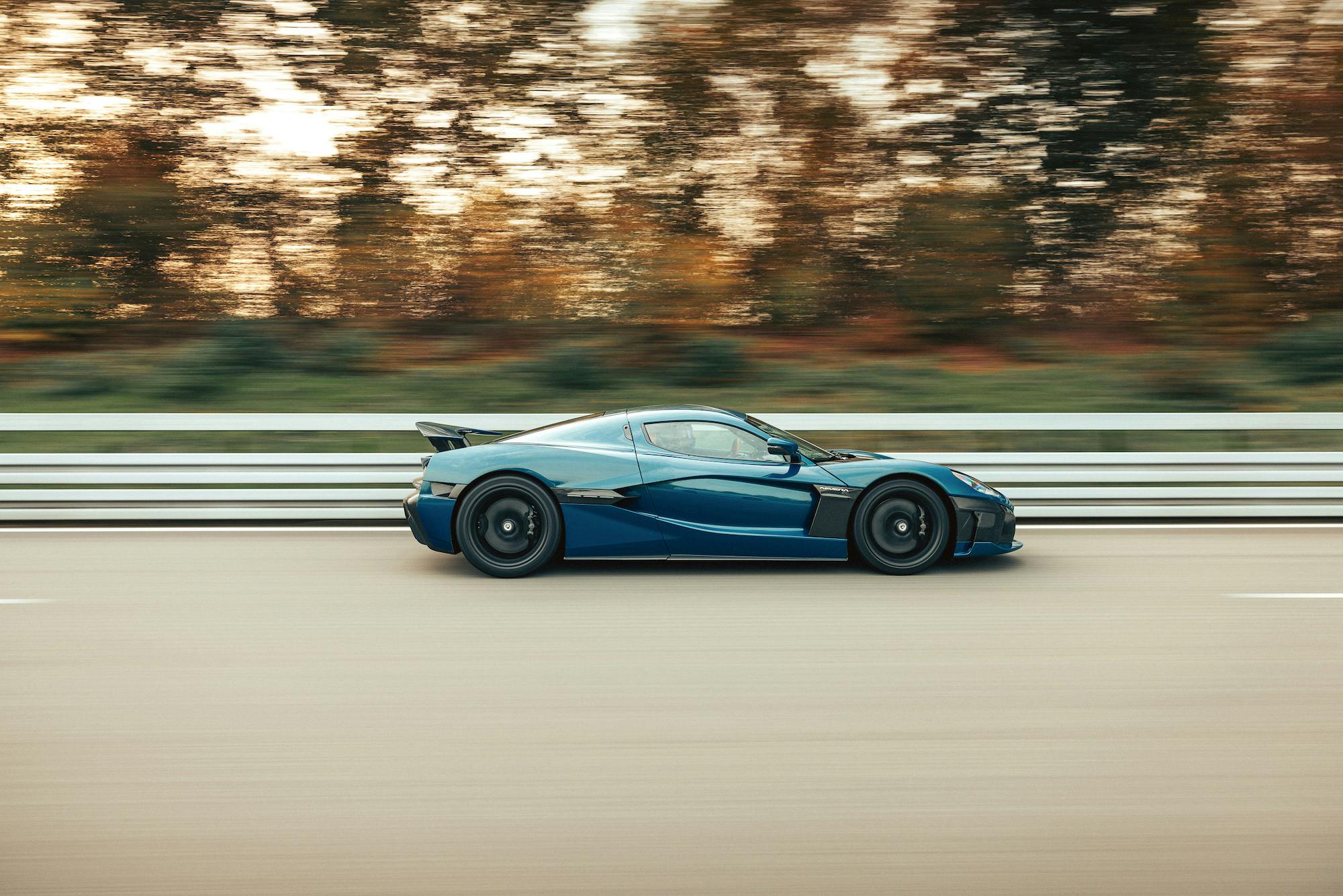 Rimac Nevera side view action