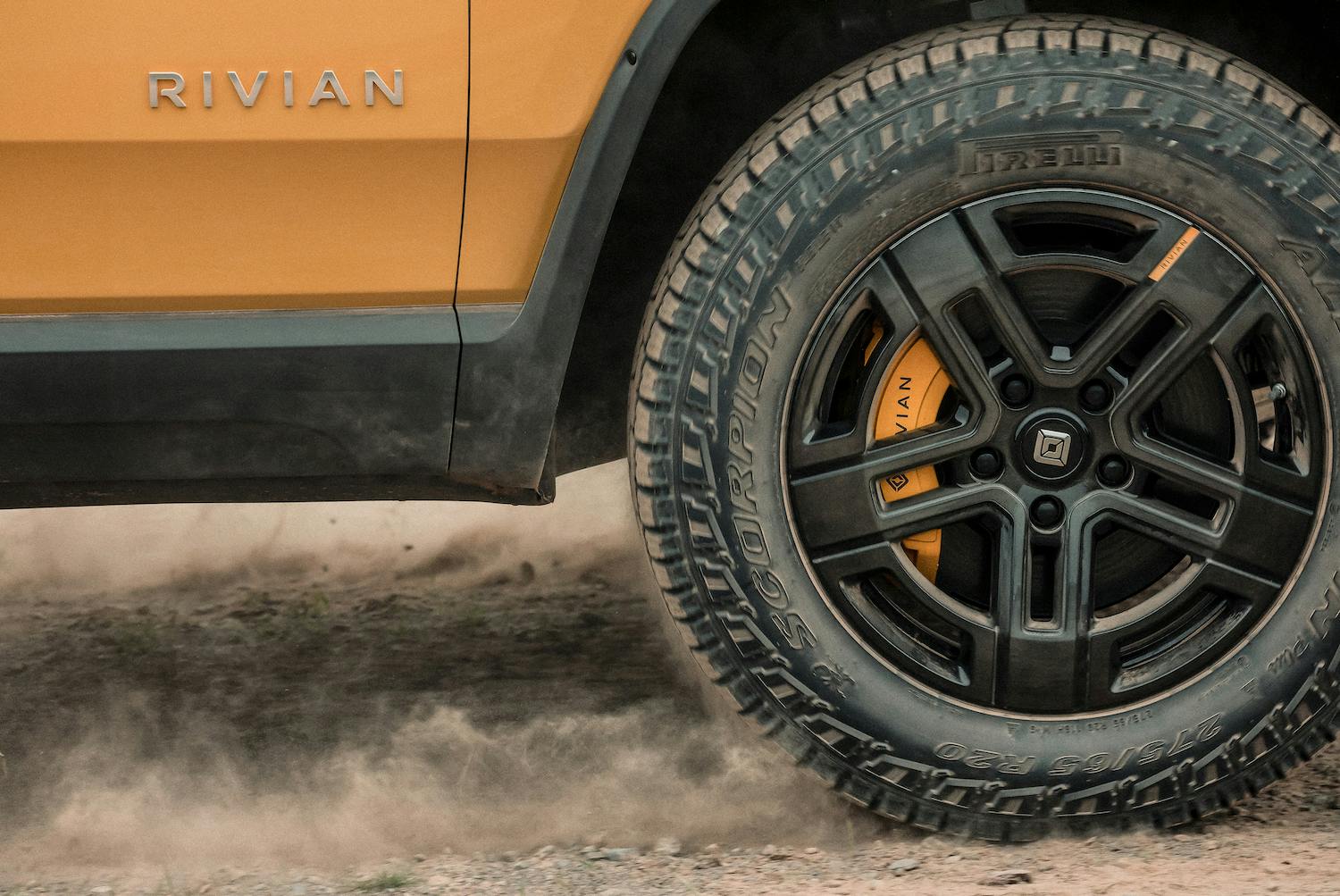 Rivian R1S front wheel tire brake