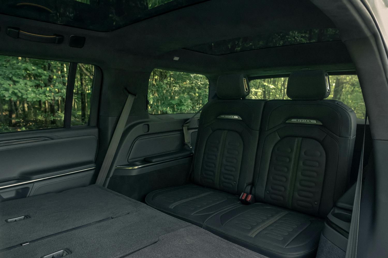 Rivian R1S interior rear seats