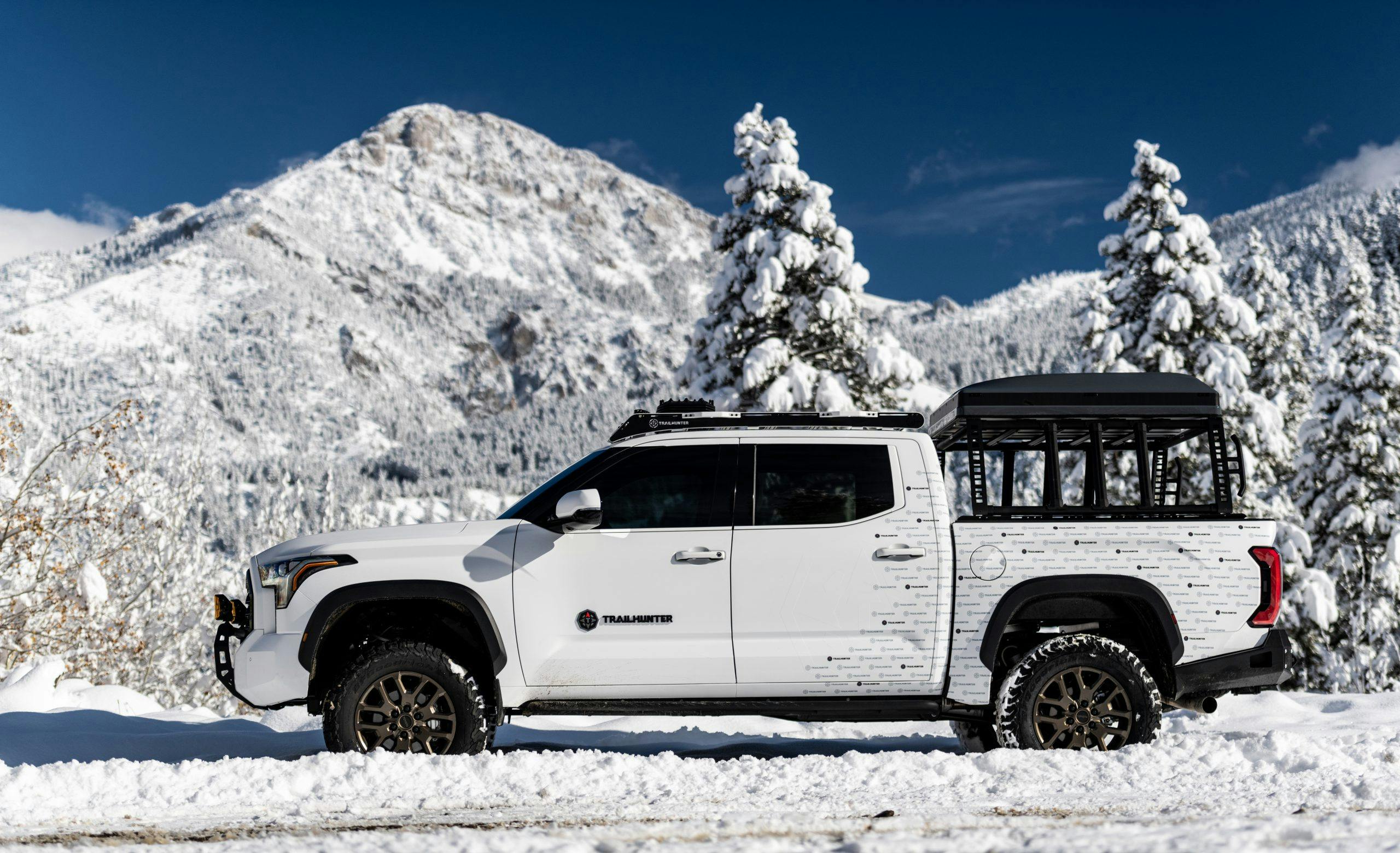 Toyota Trailhunter Concept exterior side profile in the snow