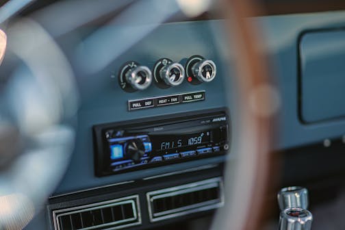 Velocity Bronco restomod interior radio