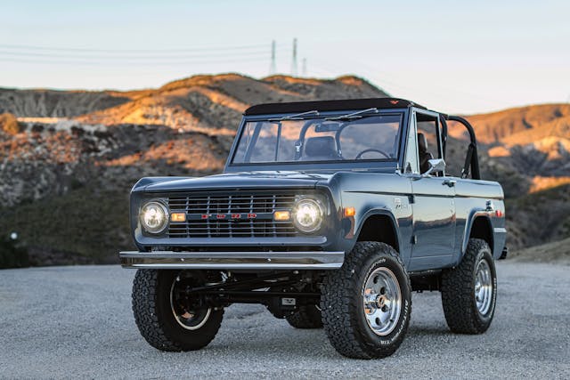 Velocity Bronco restomod front three-quarter