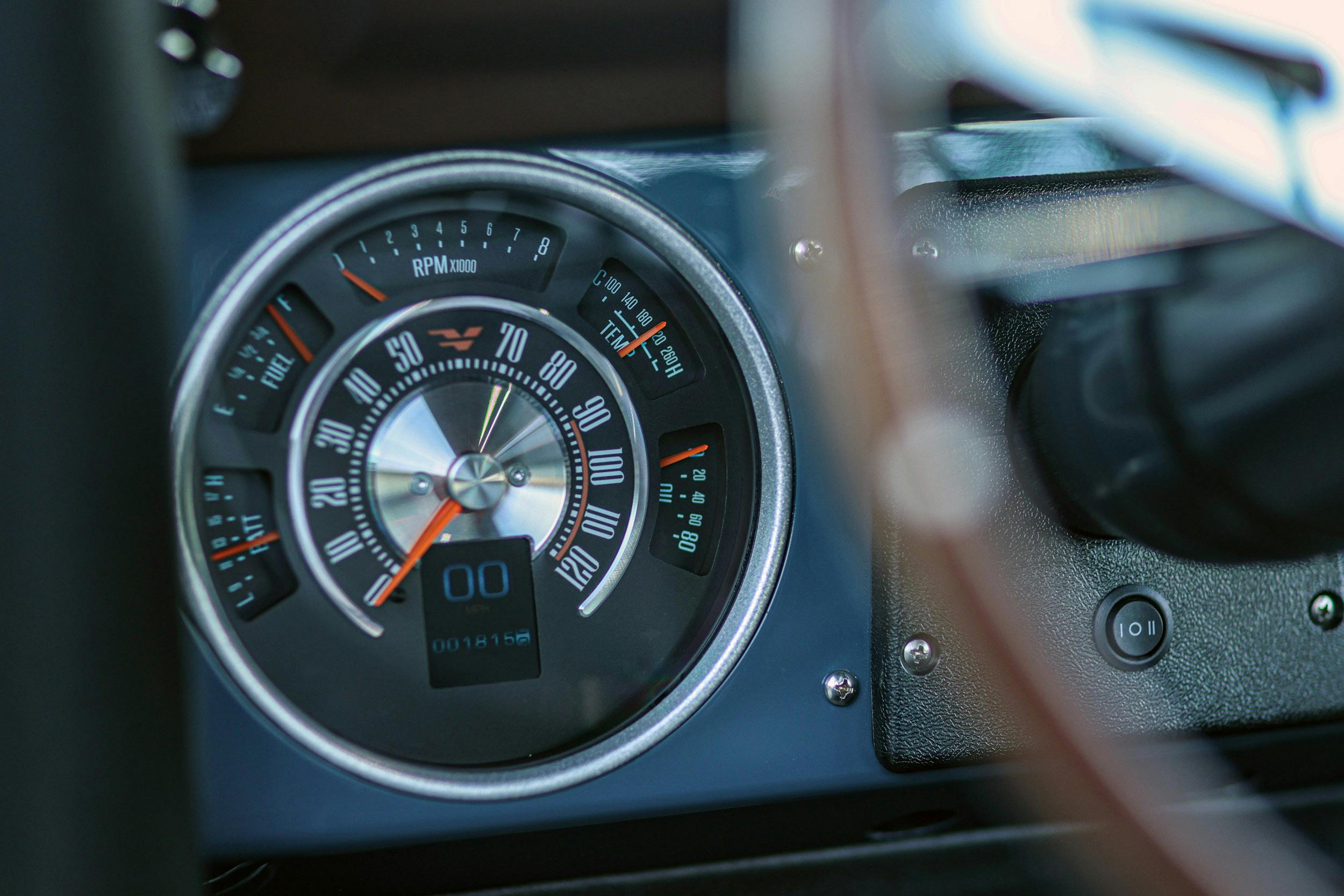 Velocity Bronco restomod speedometer