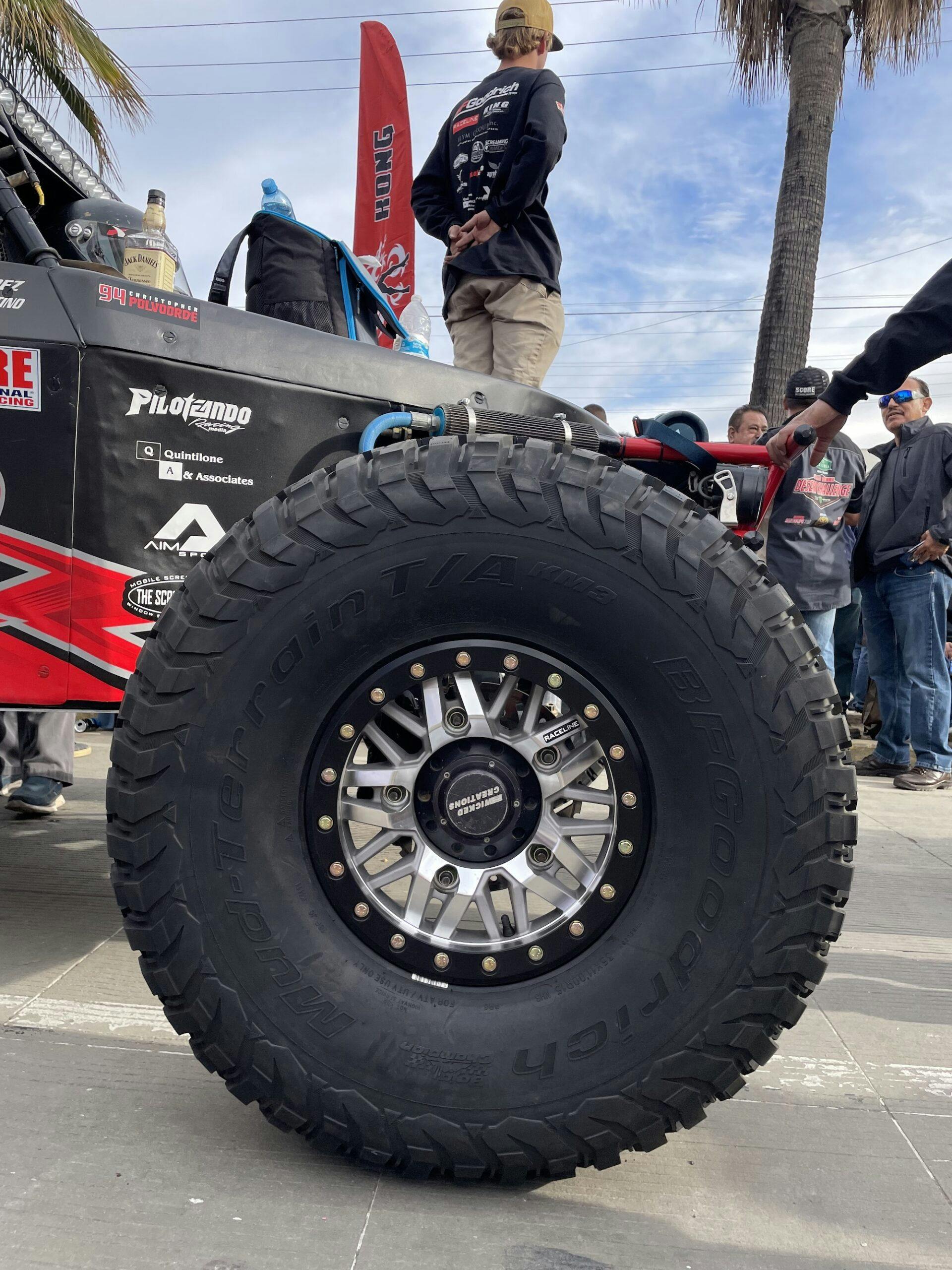 2022 Baja 1000 truck front wheel tire