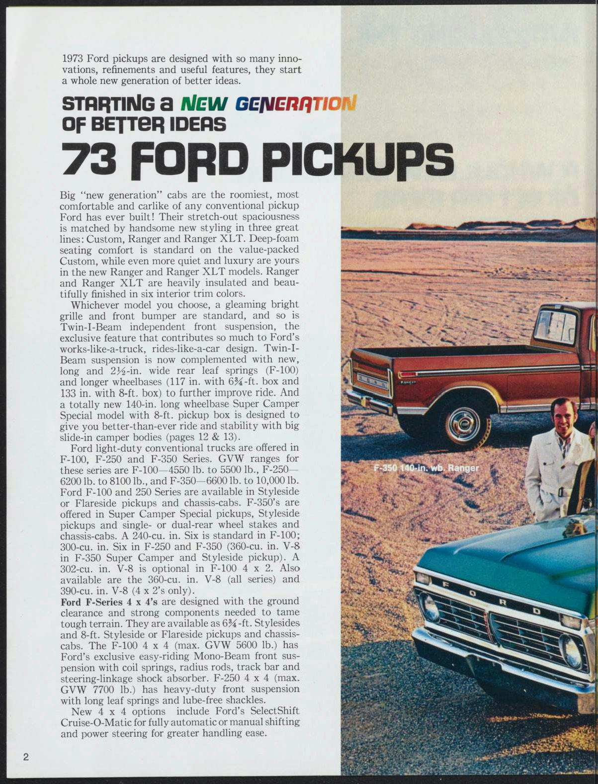 73 Ford Pickups Brochure page 2