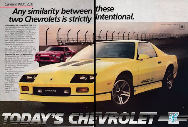 Chevrolet Camaro IROC spread advertisement