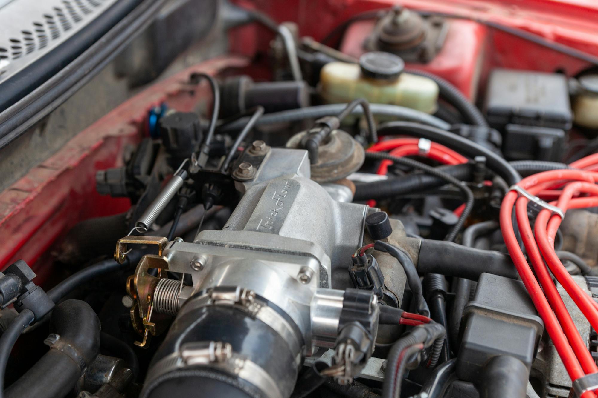 Drift Mustang project car engine closeup