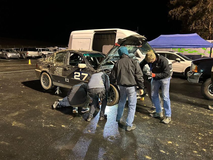 BMW in cold pits at 25 hours of thunderhill