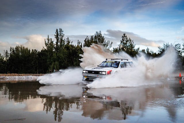 Travis Pastrana driving through water