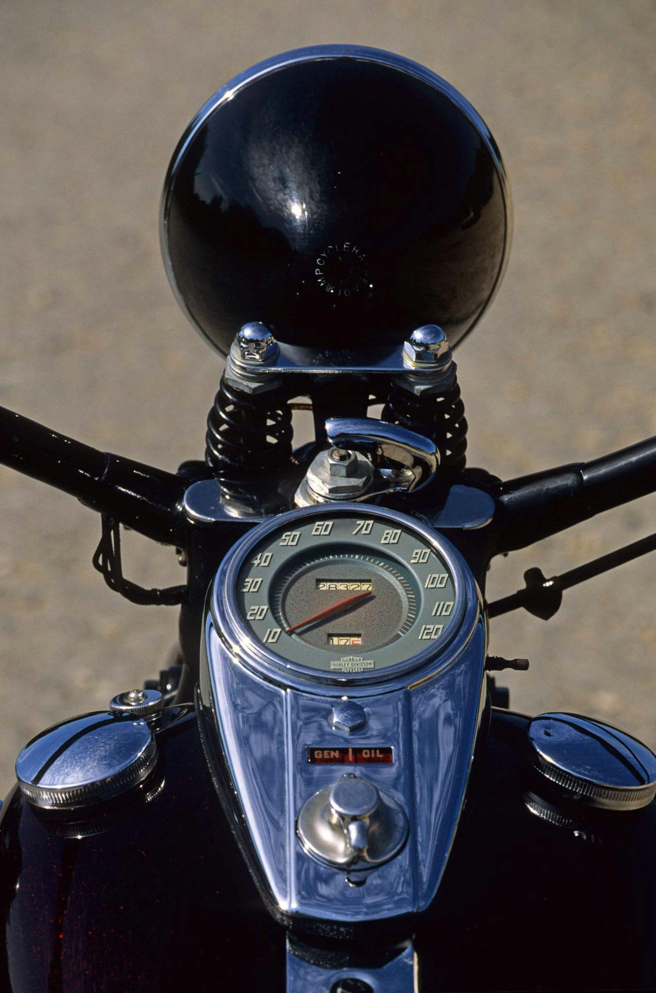 Harley-Davidson WL45 motorcycle speedometer vertical
