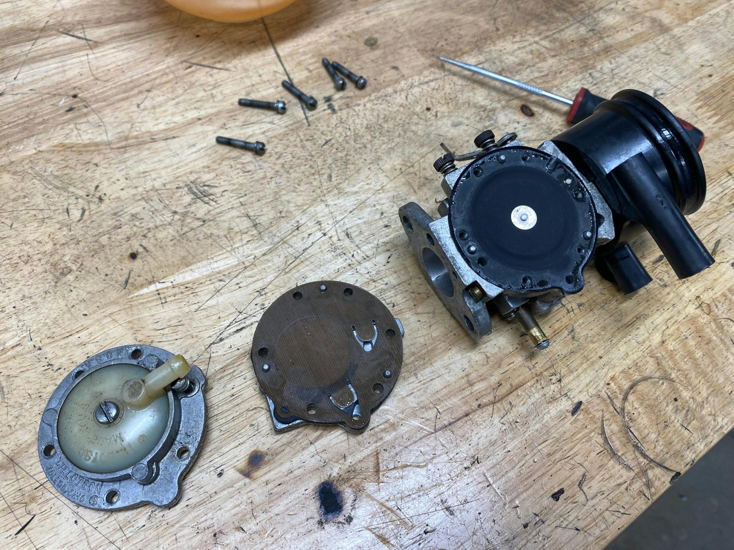 Disassembled Sno Runner carb