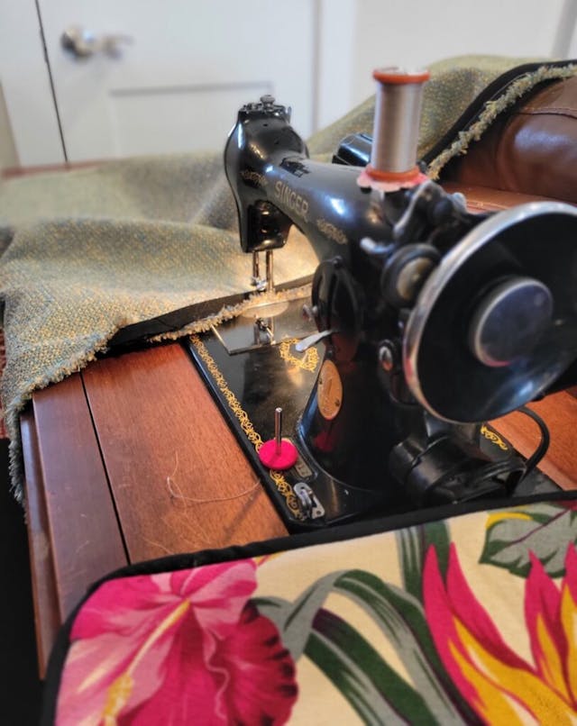 Little Gem Vintage Camper restoration singer sewing machine
