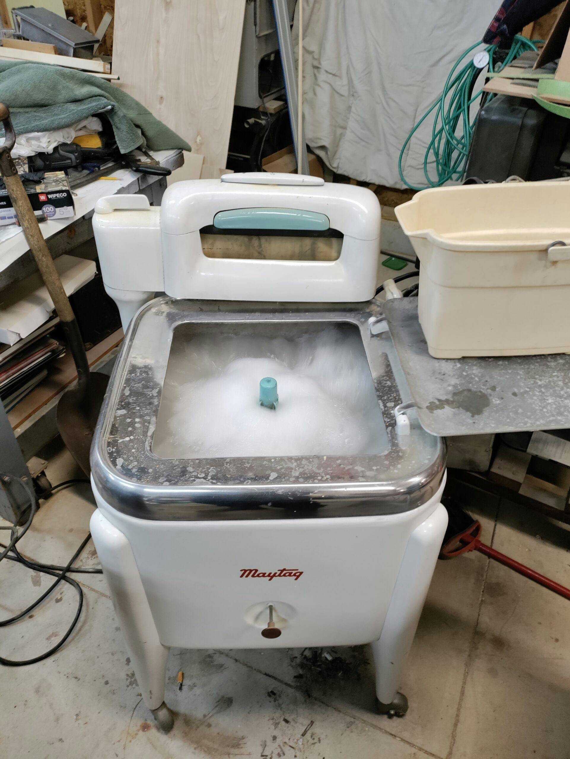 Little Gem Vintage Camper restoration maytag washing machine