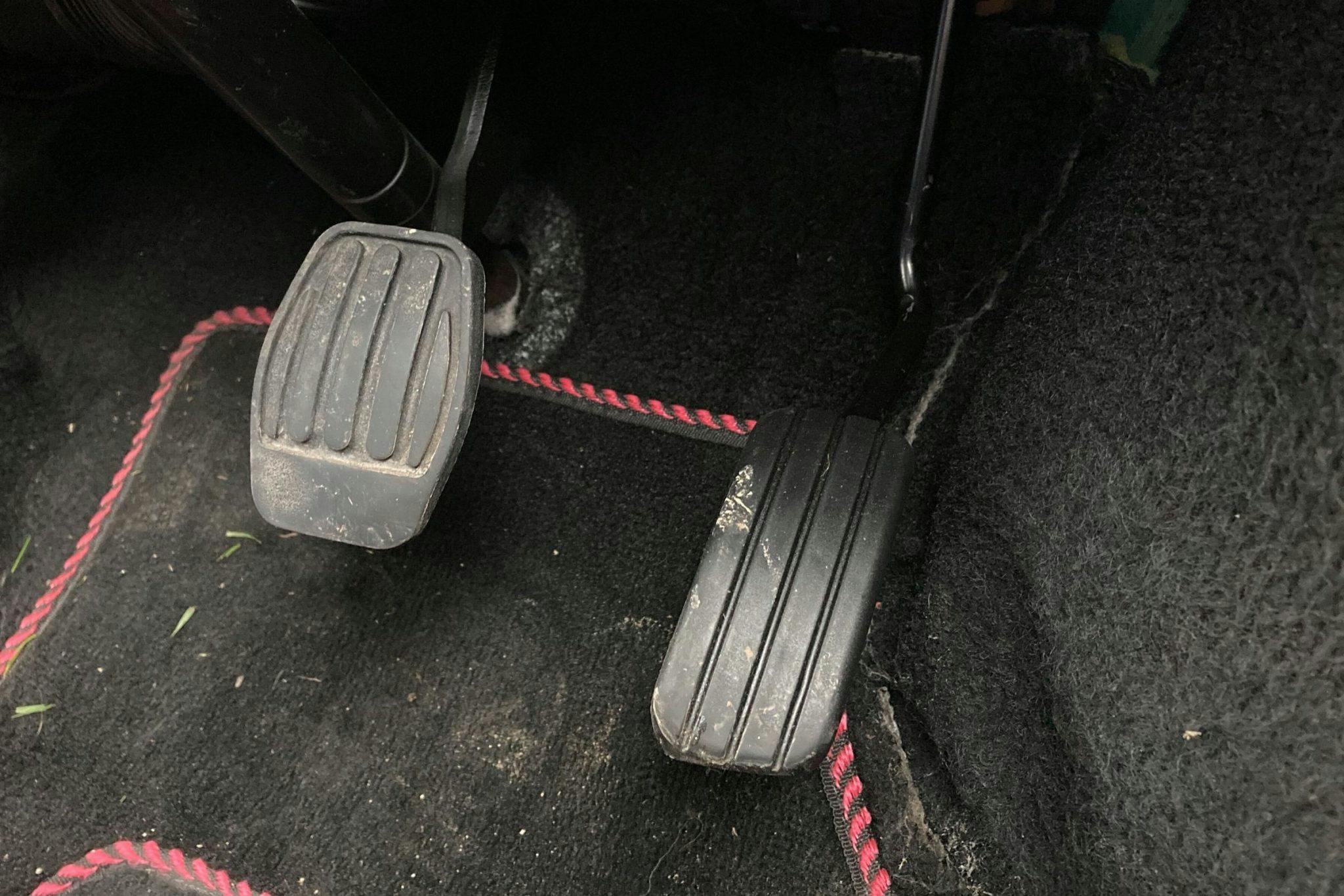 Recharged Mini EV interior floor pedals